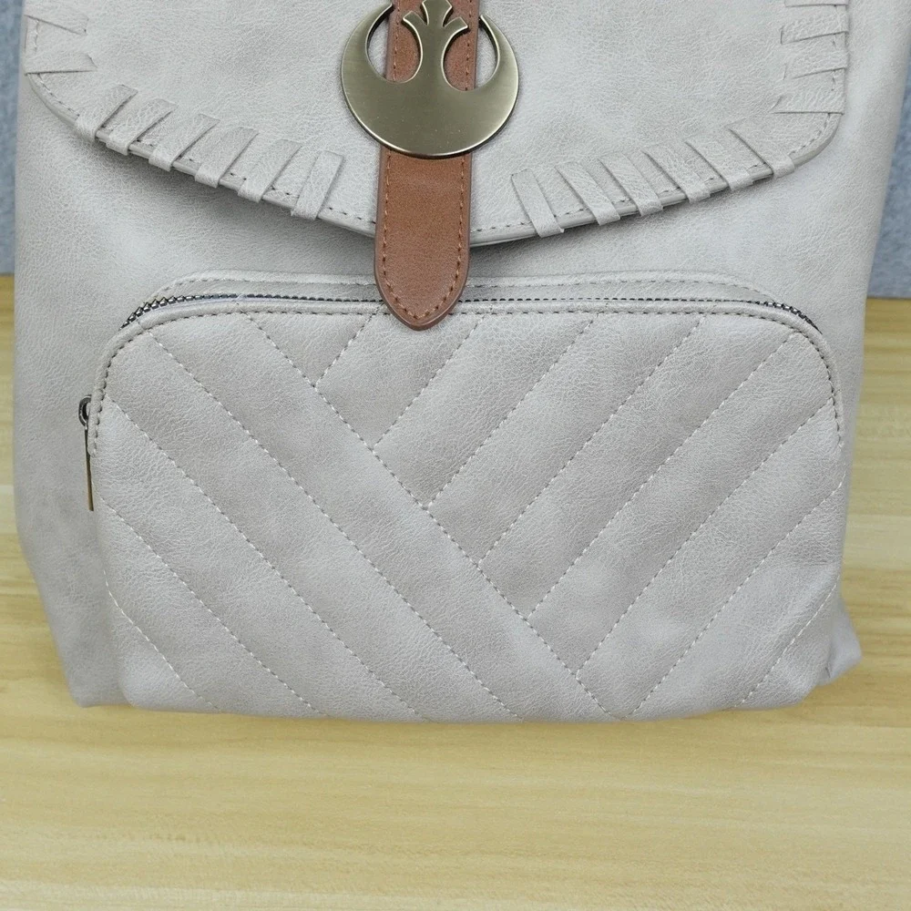 Star Wars Rey Mini Backpack Bag Beige Convertible Faux Leather Bioworld Ep 9